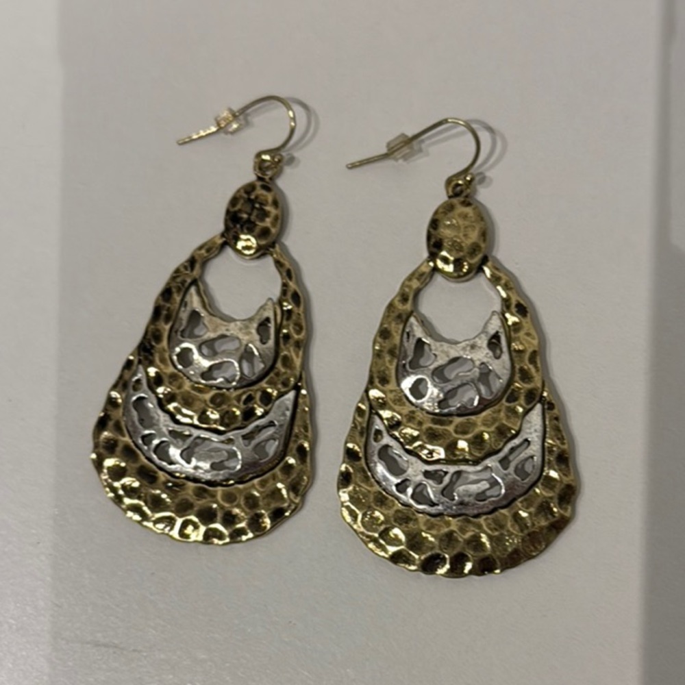 Elegant Gold and Silver Teardrop Earrings